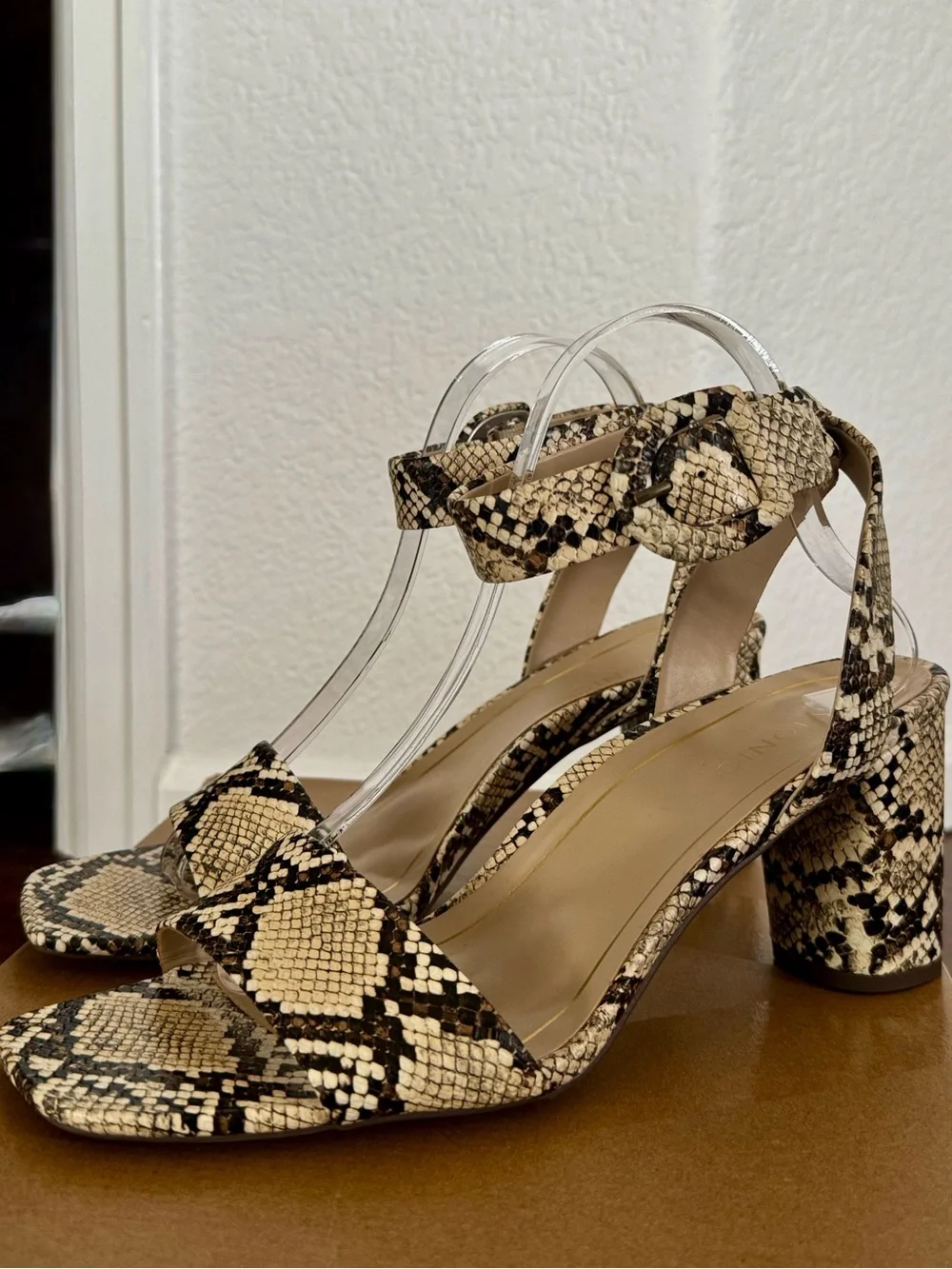 NEW in box - Vionic Snake-Print Block Heel Sandal with arch support